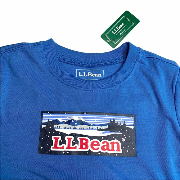 LL Bean Kids Pajamas Set Size 4 Graphic Printed top Plaid Flannel Pants NWT - Picture 6 of 11